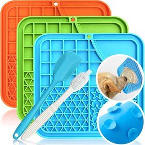 Licking Mat for Dogs, Dog Licking Mat Slow Feeder Dog Bowls, 3 Pcs